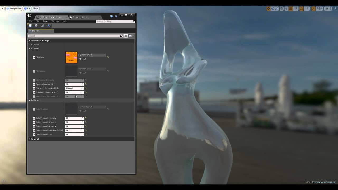 unreal engine glass material